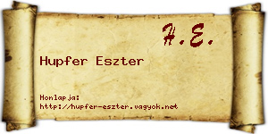 Hupfer Eszter névjegykártya